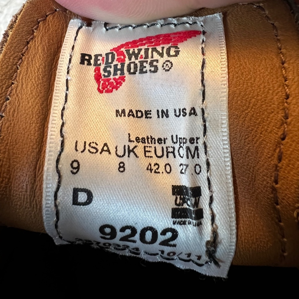 Red Wing Garagemen Style 9202 9D